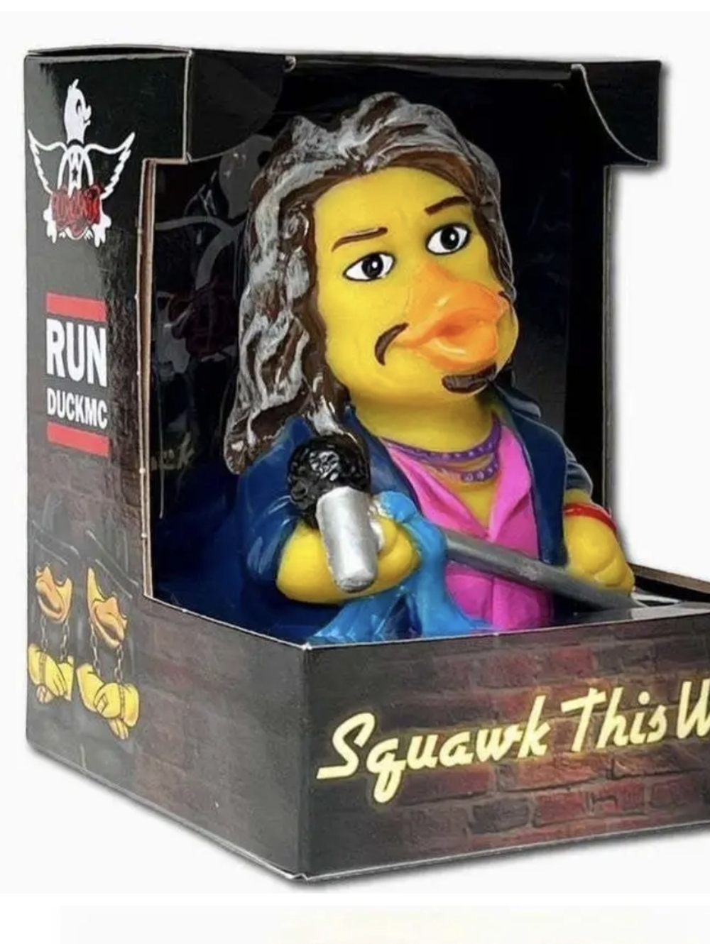Celebriducks Dashboard Aerosmith Squawk This Way Rubber Duck NEW